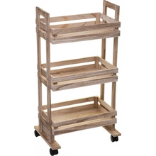 5five Simply Smart Kuchyňský vozík se 3 policemi, dřevěný, 82 cm hnědá