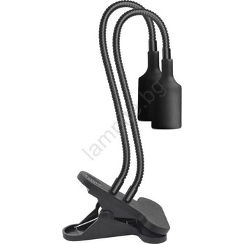 Kobi Гъвкава настолна лампа с клипс за растения PLANTY 2xE27/30W/230V черна (KB0539)