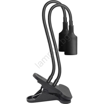 Kobi Гъвкава настолна лампа с клипс за растения PLANTY 2xE27/30W/230V черна (KB0539)