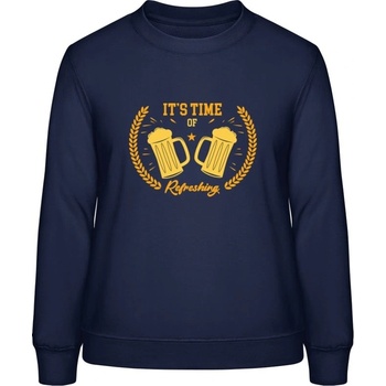 AWDis Sweat mikina Pivný motív It's Time of Refreshing oxfordská modrá