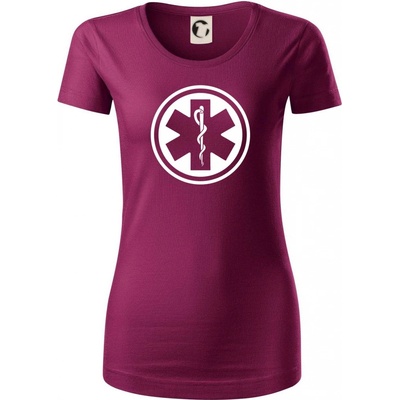 Rescue logo samostatné guľaté Dámske tričko Fuchsiová