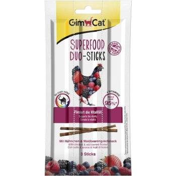 GimCat Superfood Duo-Sticks - Саламена пръчица с пилешко месо и горски плодове 3 бр