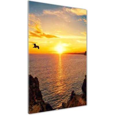Vertikálny foto obraz fotografie na skle Západ slnka mora 50x100 cm