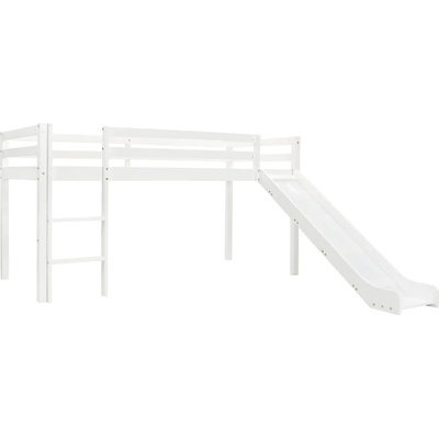 vidaXL Високо детско легло с пързалка и стълба, бор, 97х208 см (282713)