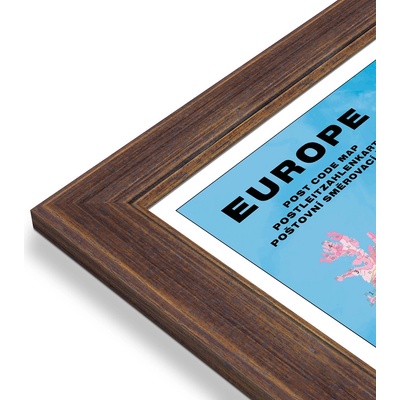 Excart Maps Evropa - nástěnná spediční mapa PSČ 135 x 160 cm Varianta: mapa v dřevěném rámu, Provedení: Volta