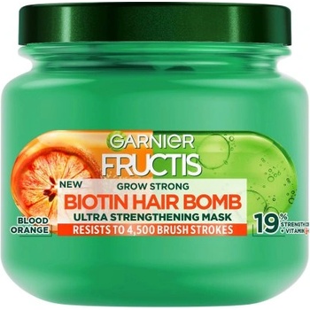 Garnier Fructis Grow Strong Biotin Hair Bomb - Укрепваща маска за тънка и късаща се коса 320мл