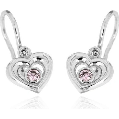 Zlatnictví U Kostela dětské náušnice růžová srdíčka 427rb
