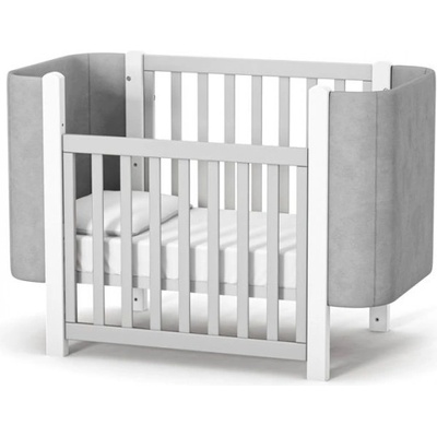 Veres Бебешко креватче Монако ВЕЛУР БЯЛ - СИВ