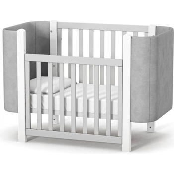 Veres Бебешко креватче Монако ВЕЛУР БЯЛ - СИВ
