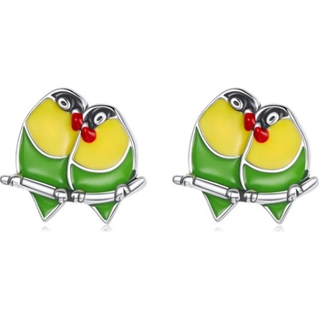 Olivie stříbrné náušnice DVA PTÁČCI 7777