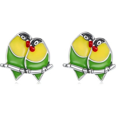 Olivie stříbrné náušnice DVA PTÁČCI 7777