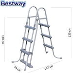 Bestway Стълба за басейни с височина до 107 см, Bestway 58330 Flowclear, 139x74x107см (58330)