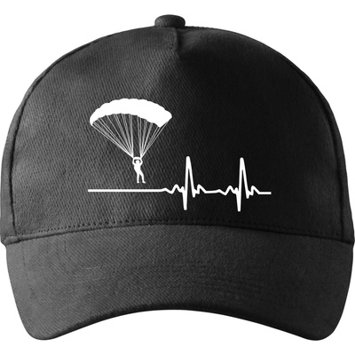 Paragliding EKG so zahnutým šiltom a látkovou sponou Čierna