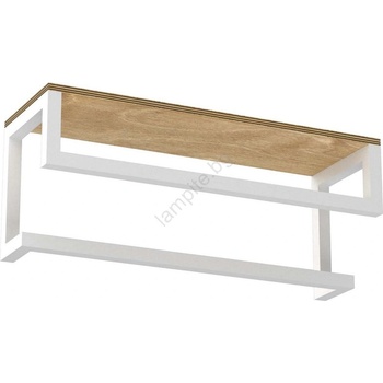 Luminex Стенна закачалка за кърпа с рафт 14х40 см бяла (lu9865)