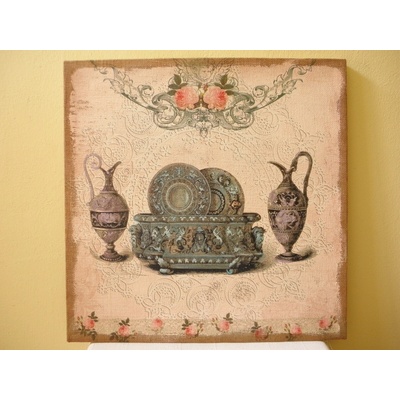 OBRAZ NA PLÁTNĚ RŮŽE - VINTAGE STYL - 60 x 60 CM