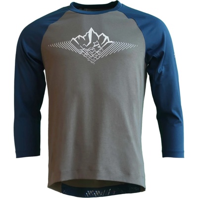 Zimtstern Мъжка фланелка с дълъг ръкав за колоездене Zimtstern Pureflowz Shirt 3/4 Cycling jersey - Dusty Olive / French Navy (056-3320-0311)