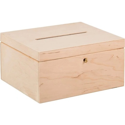 ČistéDřevo Dřevěný box na svatební přání na klíč