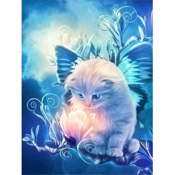 Norimpex - Puzzle Diamant painting: Kitten with a flower 30x40cm - 1 - 39 piese