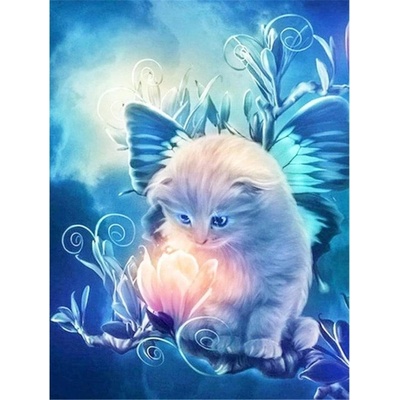 Norimpex - Puzzle Diamant painting: Kitten with a flower 30x40cm - 1 - 39 piese