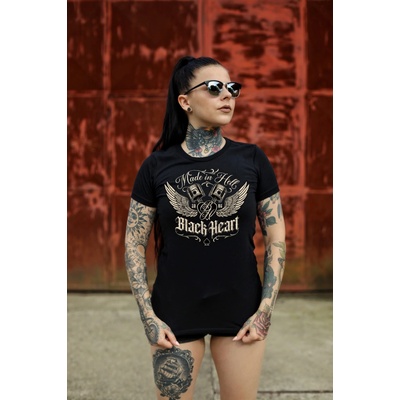 tričko street BLACK HEART Wings černá – Zboží Dáma