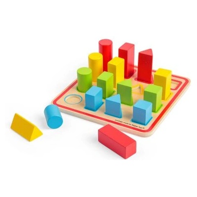 Bigjigs Toys Пъзел за сортиране по цвят, размер и форма - bigjigs (36056)