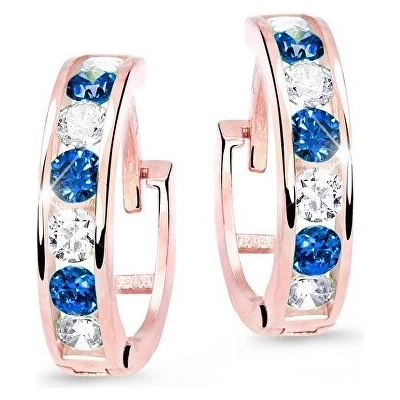 Cutie Jewellery Slušivé detské náušnice z ružového zlata C3345-80-X-4 modrá