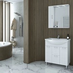 Drop Ritmo бял шкаф с огледало за окачване с 1 врата, 68 см ляв (5KRTL70WH)