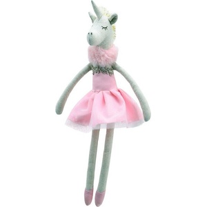 The Puppet Company Парцалена кукла, Еднорог, в розово, серия Танцьорите на Wilberry, 30 см (WB004110)