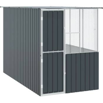 vidaXL Клетка за птици със съхранение Антрацит 165 x 318 x 200 см (3325169)