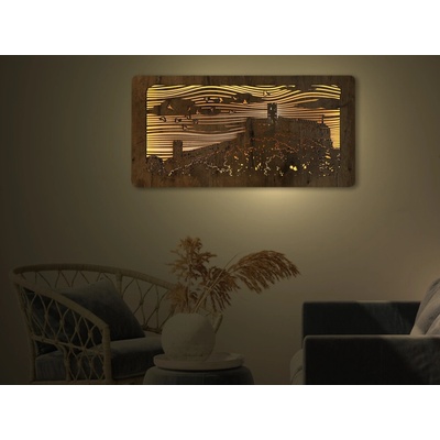 Li-Go "Bezděz" světelný obraz 230V 100x50cm provedení povrchu: dub