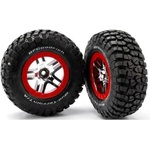 Traxxas колело 2.2/3.0", джанта SCT Split-Spoke сребърно-червена, гума KM2 S1 (2) (2WD предна)