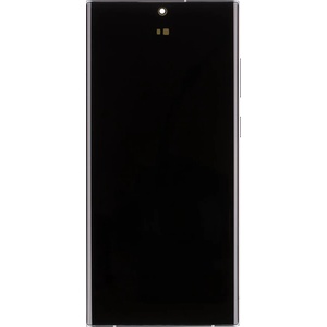Samsung LCD дисплей + тъч модул + преден капак S908B Galaxy S22 Ultra Phantom White (GH82-27488C)