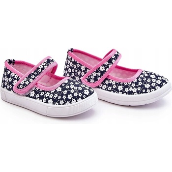 Detské baleríny na suchý zips tmavo ružové