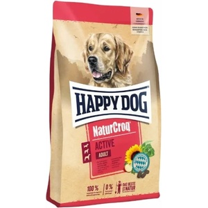 Happy Dog Natur Croq Active - храна за енергични, работни и спортни кучета от всички породи, с пилешко, риба, говеждо, 15 кг, Германия - 60530
