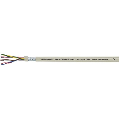 Helu 21111-500 datový Li2YCY 2 x 2 x 0.22 mm² šedá 500 m
