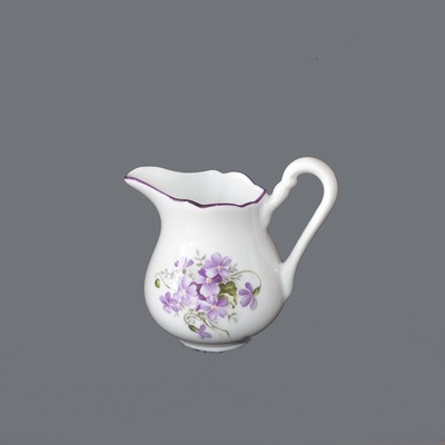 Český porcelán Dubí Mlékovka 0,25 l, fialky – Zboží Mobilmania
