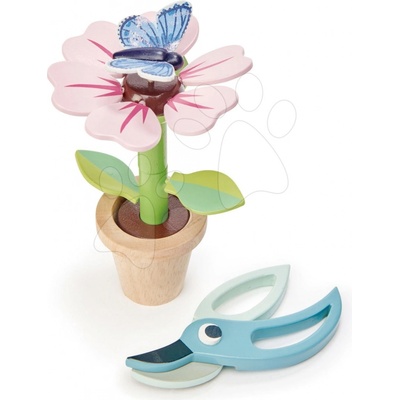 Tender Leaf Toys kvetinka v kvetináči Blossom Flowerpot rozoberateľná s motýľom a nožničkami