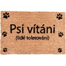 Home Elements Rohožka s textem Psi vítáni hnědý 40 x 60 cm
