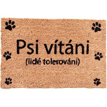 Home Elements Rohožka s textem Psi vítáni hnědý 40 x 60 cm
