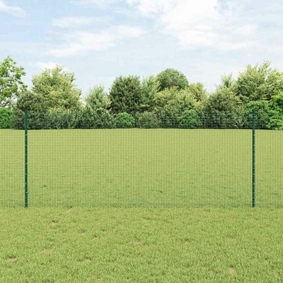 vidaXL Svařovaná drátěná plotovina s tyčkami 50 x 1 m Zelená Síťovina