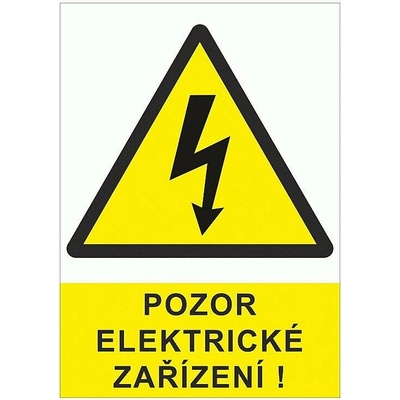 Tabulka Pozor elektrické zařízení, A6, samolepka - T 01010050