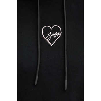 BOSS Orange Памучен суичър BOSS Orange в черно с качулка с апликация 50551429 (50551429)