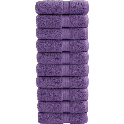 vidaXL Премиум кърпи за гости SOLUND 10 бр. лилави 30x50 см 600 г/м2 (137352)