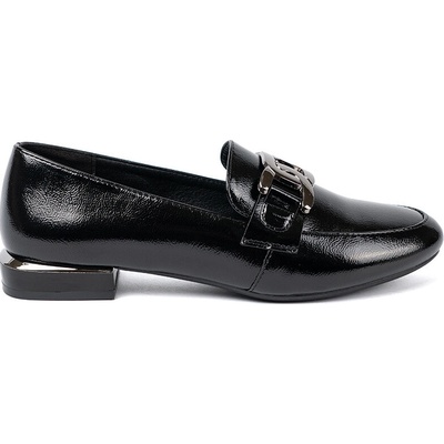 Lacquered loafers with a decorative buckle by Sergio Leone černá