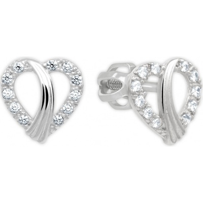 Soliter Nežné srdiečkové náušnice z bieleho zlata 239 001 01201 07