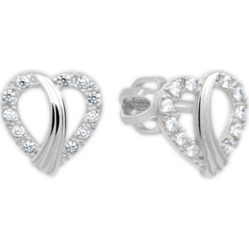 Soliter Nežné srdiečkové náušnice z bieleho zlata 239 001 01201 07