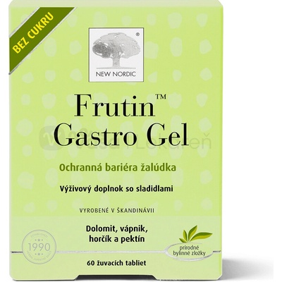 New Nordic Frutin Gastro Gel 60 žuvacích tabliet