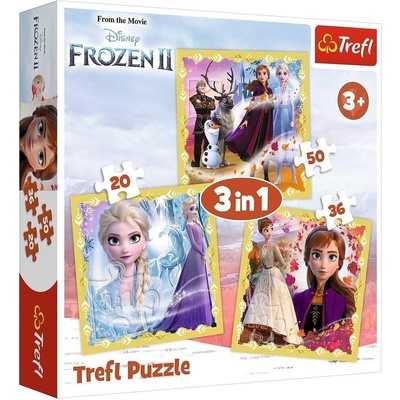 Trefl Пъзел Trefl 3in1, Frozen II, Ана и Елза, 106 части (5900511348477)