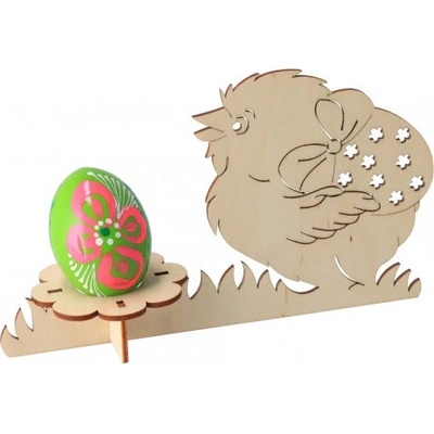 ČistéDřevo Velikonoční stojánek na 1 vajíčko s kuřátkem