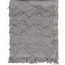 Chic Antique Slabounký mocca bavlněný pléd s třásňovitým vzorem Datty 135x152